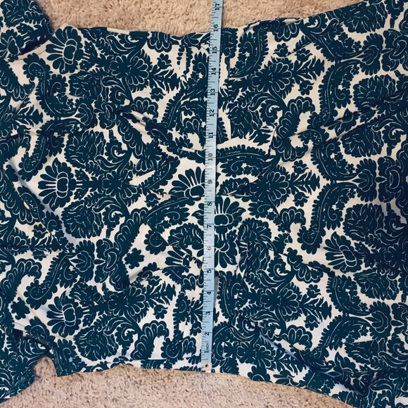 Teal Folksy Damask Print Short Sleeve Dress - Picture 13 of 16